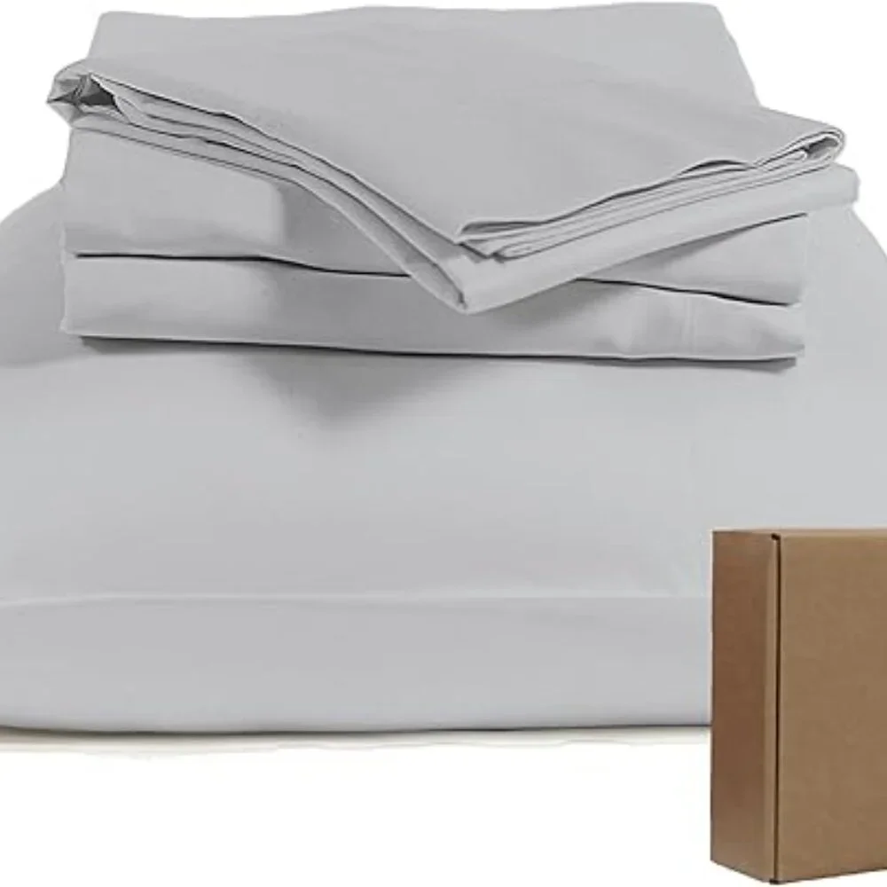 BIOWEAVES 100% Organic Cotton Sheet Set | Queen Size | Light Grey | NIB